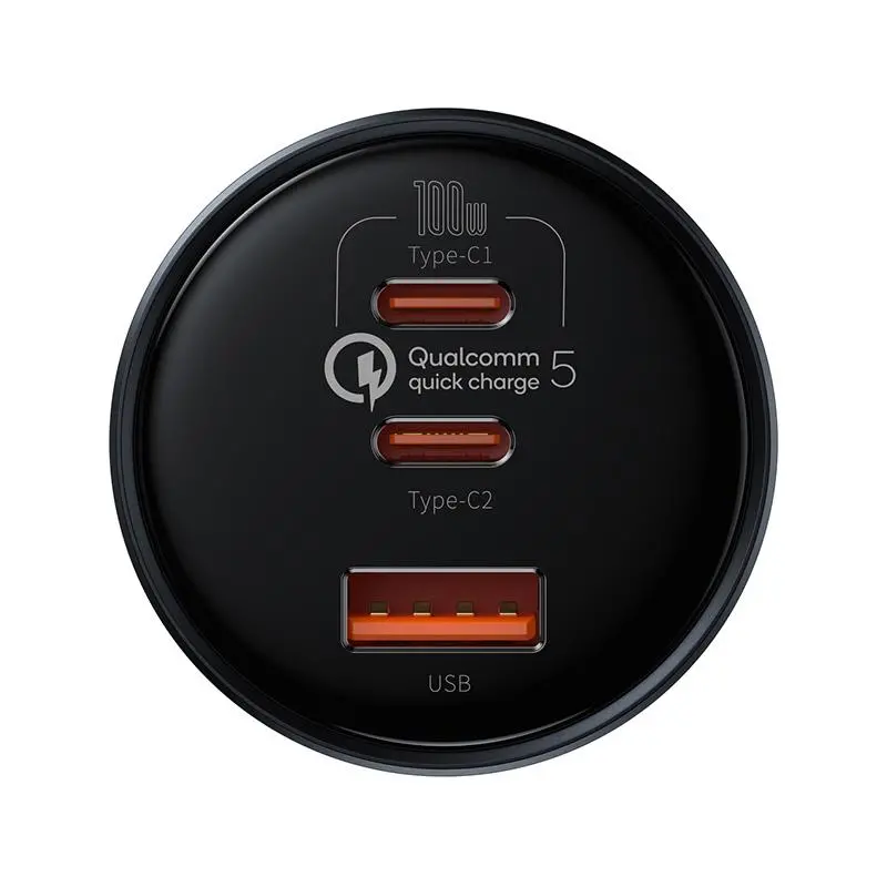Ładowarka samochodowa Baseus 2x USB-C Szary