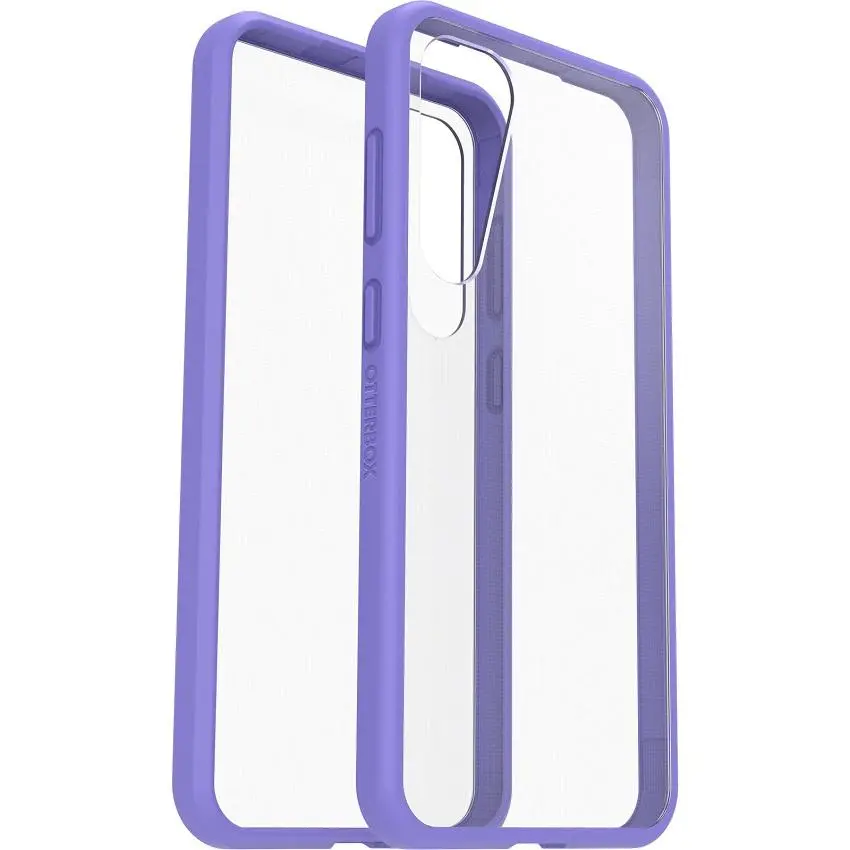 Etui OtterBox React do Samsung Galaxy S23+ Przeźroczysty z fioletową ramką