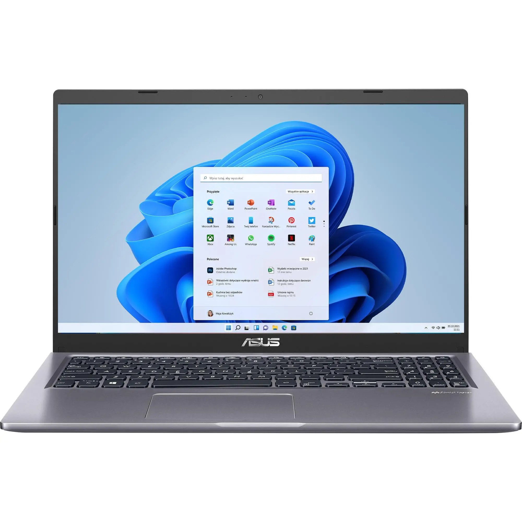 Laptop ASUS M515UA-BQ560W 15,6" R5 5500U 8GB RAM 512GB Dysk SSD Win11 Szary
