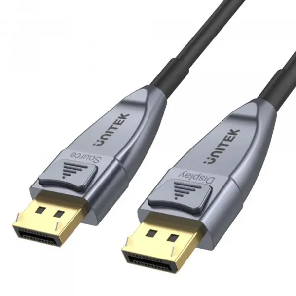 Kabel DisplayPort Unitek C1619GY optyczny 1.4 AOC 8K 30m Czarny