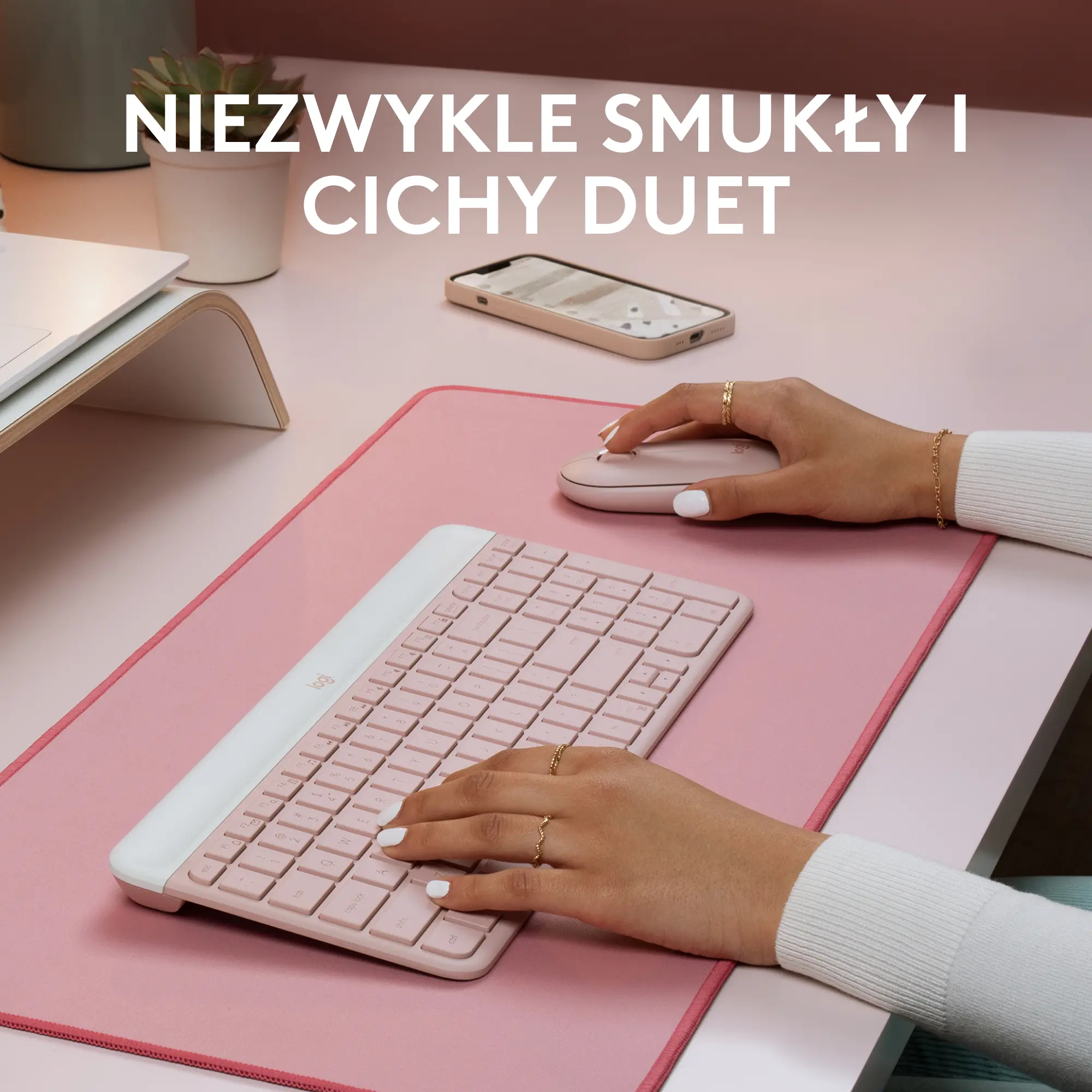 Zestaw Logitech MK470 Różowy