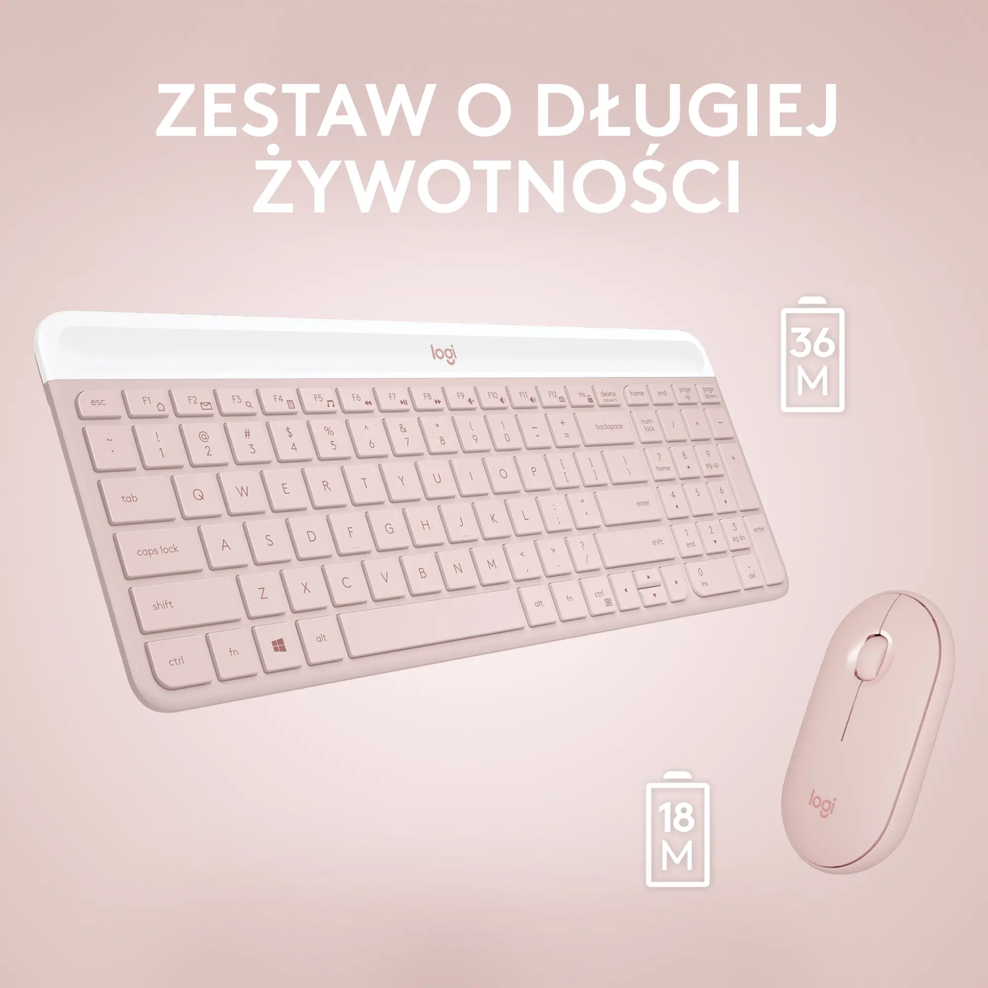 Zestaw Logitech MK470 Różowy
