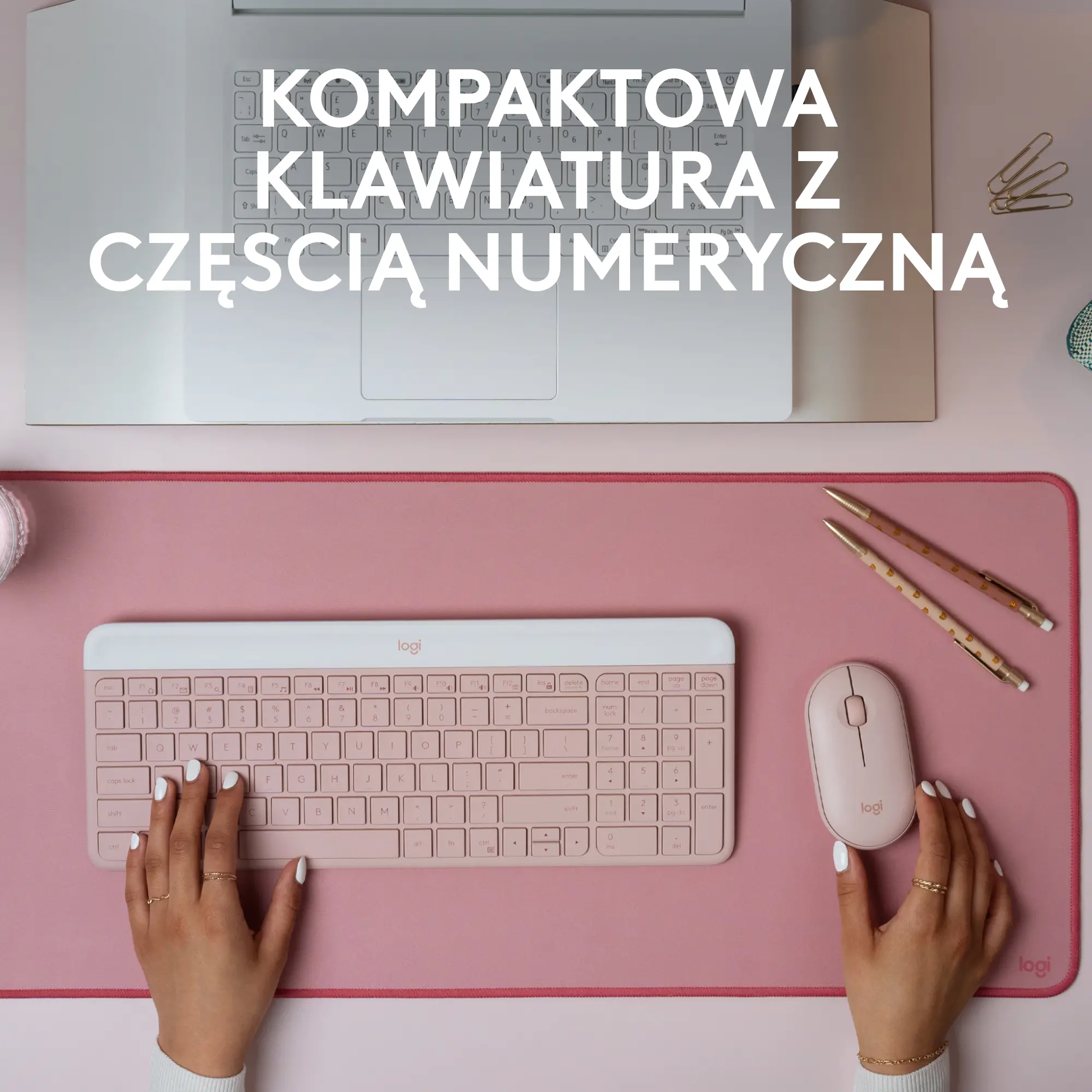 Zestaw Logitech MK470 Różowy