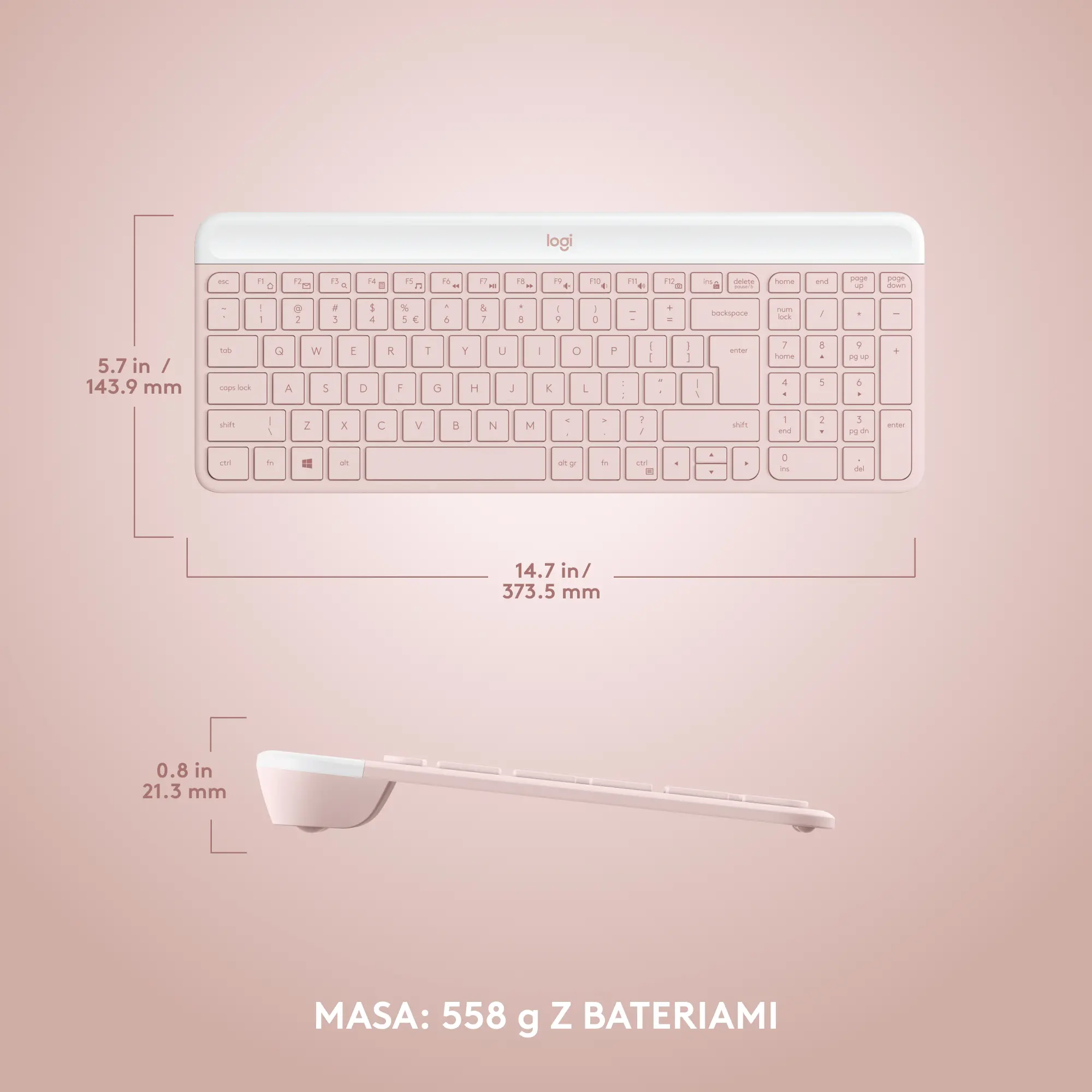 Zestaw Logitech MK470 Różowy