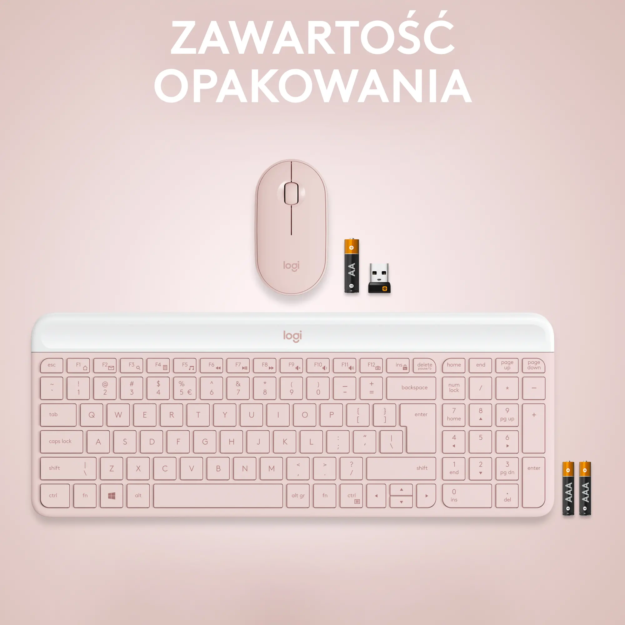 Zestaw Logitech MK470 Różowy