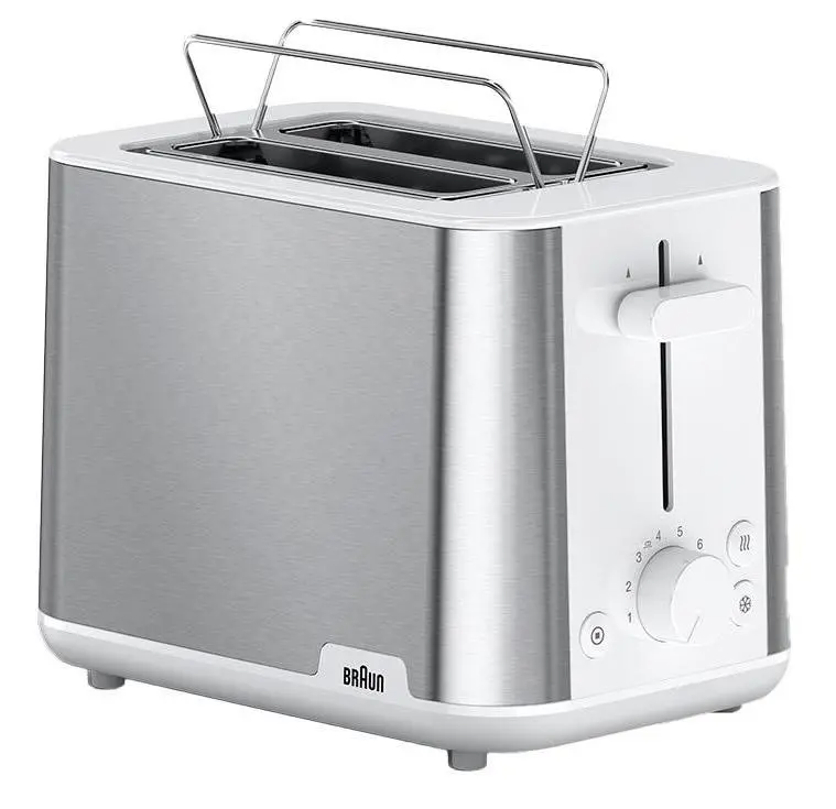 Toster Braun PurShine HT1510.WH Ruszt do bułek Rozmrażanie 900W