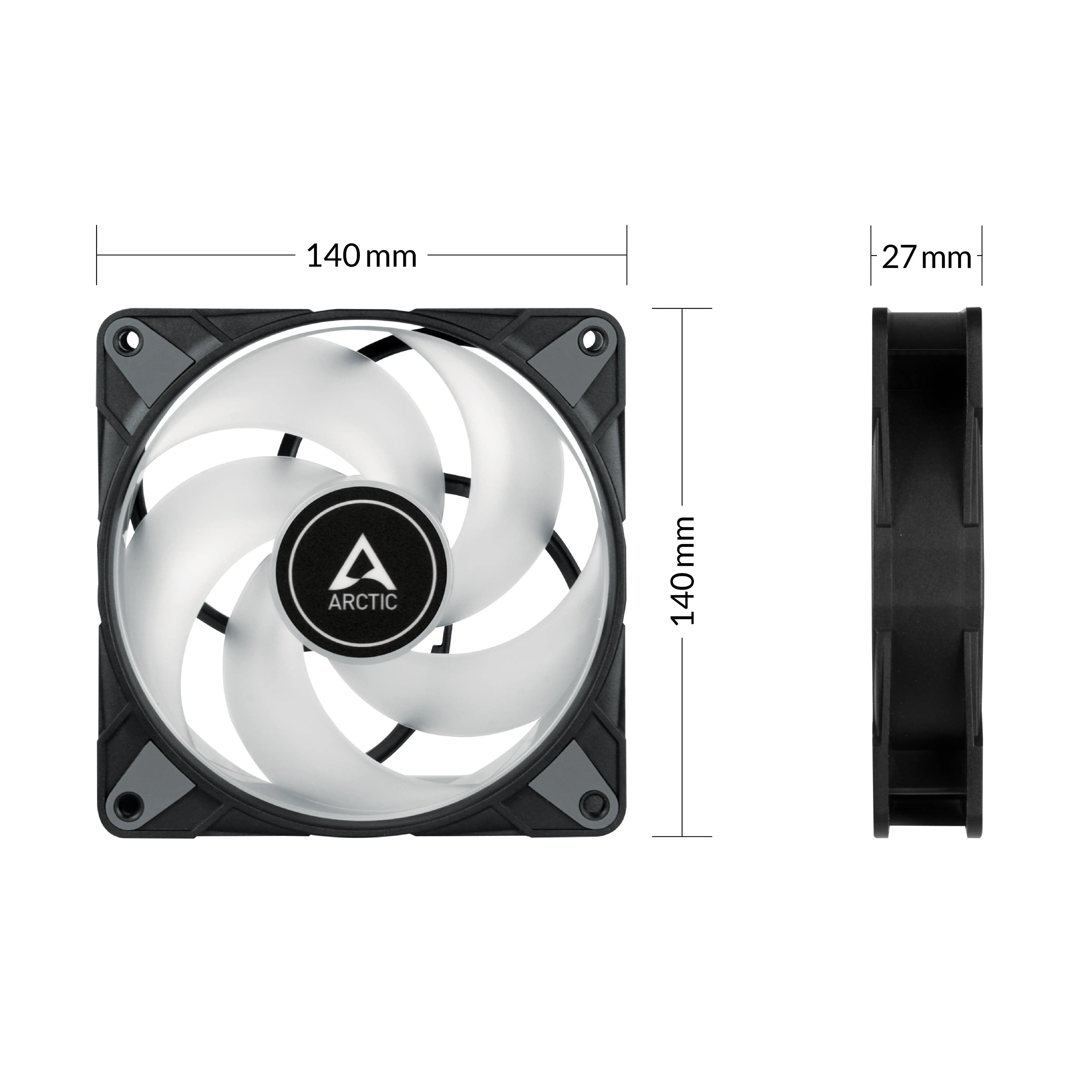 Wentylator Arctic P14 PWM PST A-RGB 140mm Czarny
