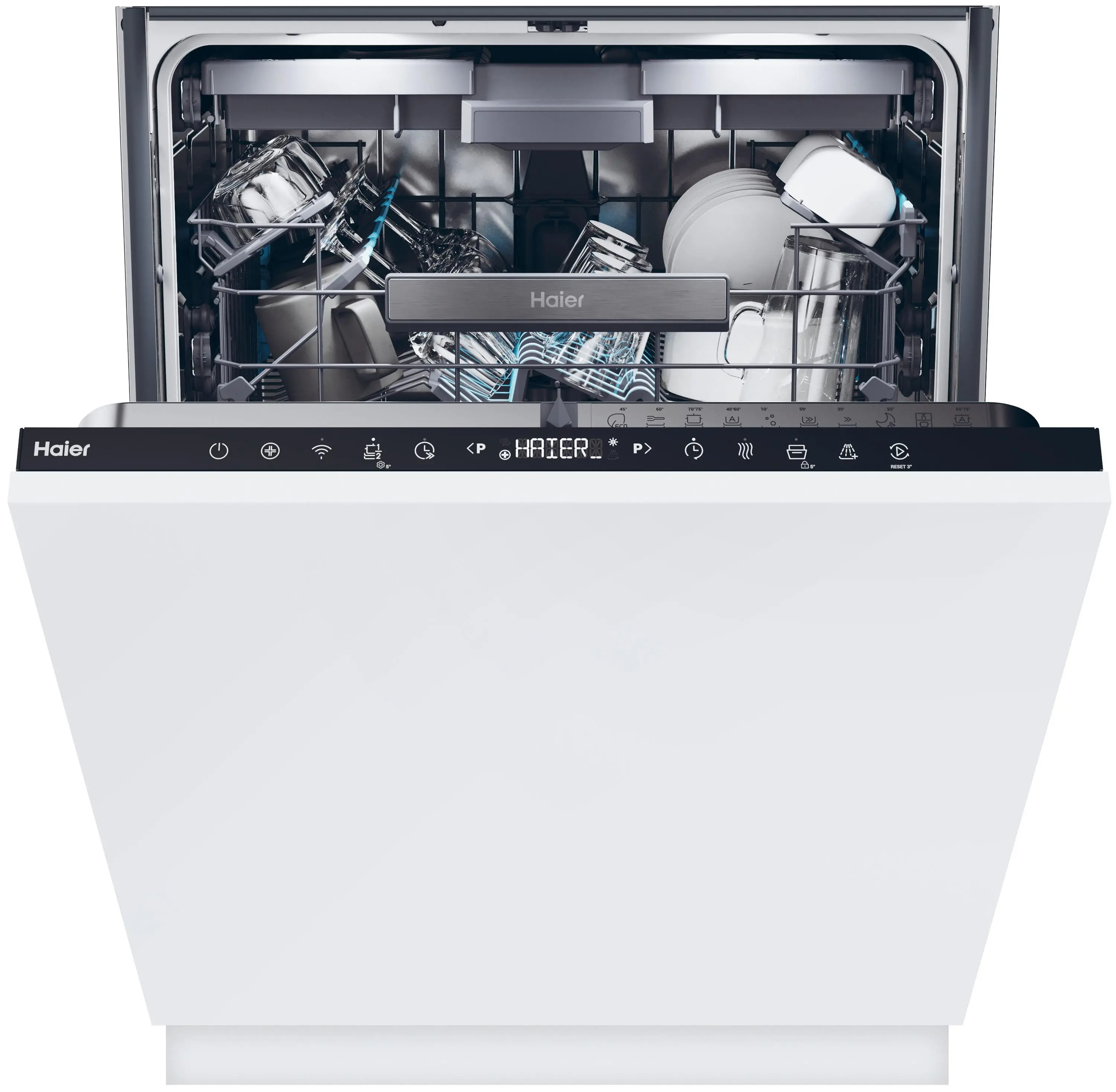 Zmywarka Haier Washlens Plus XI 6B0S3FSB 59,7cm Automatyczne otwieranie drzwi Szuflada na sztućce Zdalne sterowanie