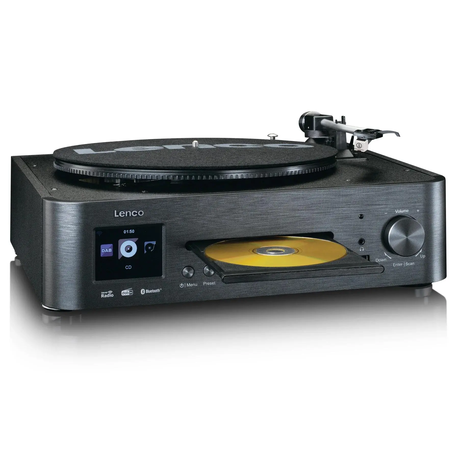 Gramofon Lenco MC-460 Manualny Napęd paskowy Wi-Fi Bluetooth Czarny