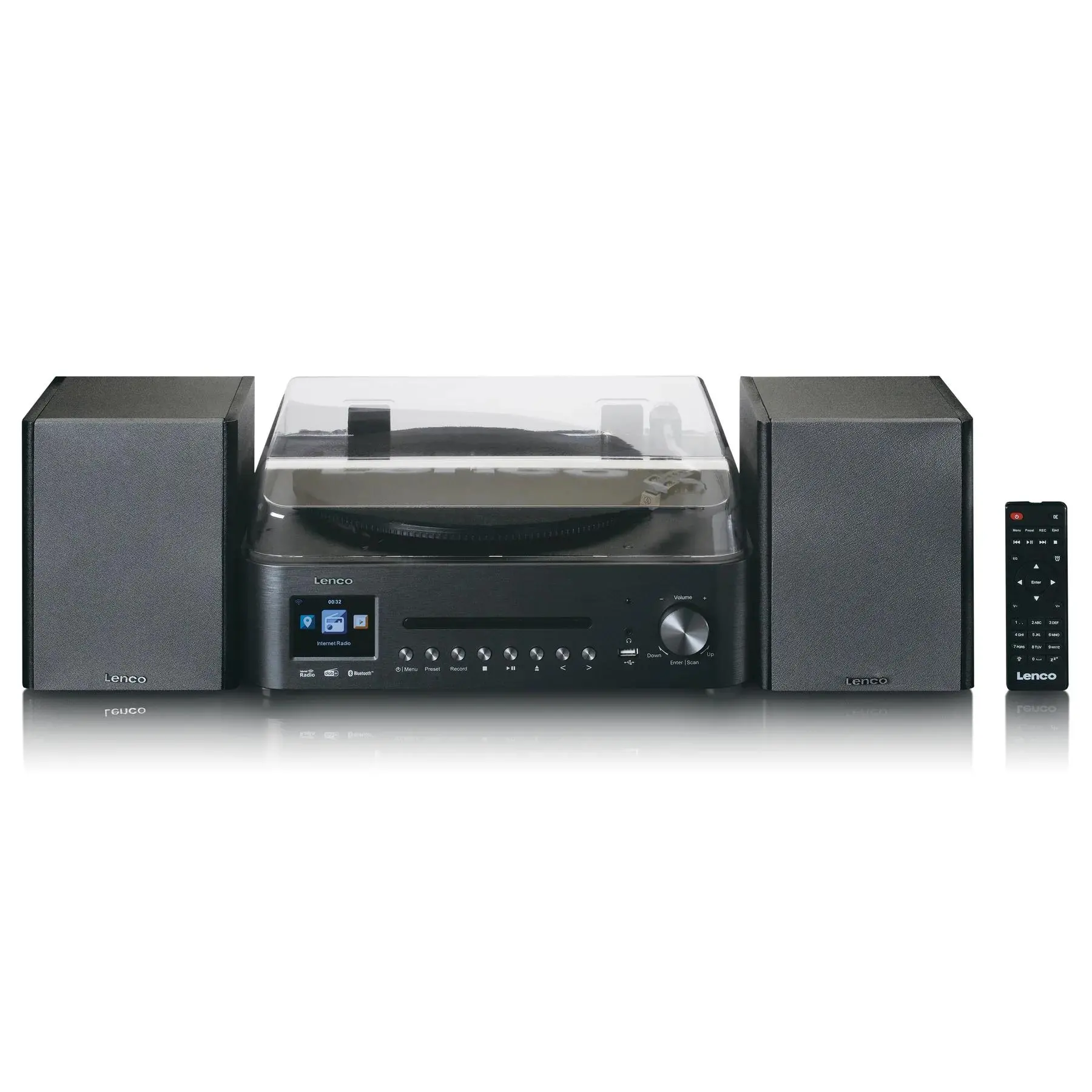 Gramofon Lenco MC-460 Manualny Napęd paskowy Wi-Fi Bluetooth Czarny