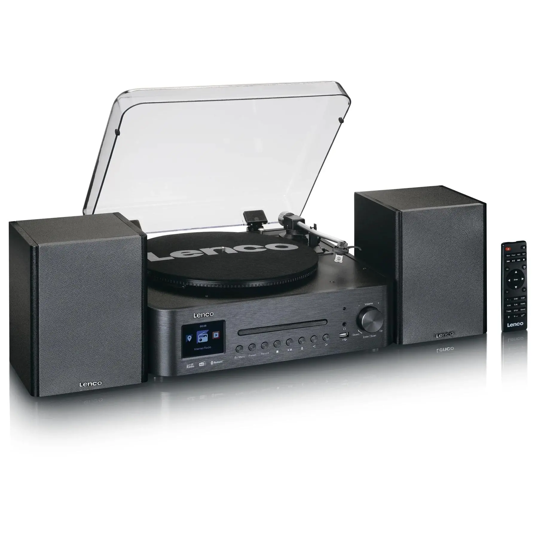 Gramofon Lenco MC-460 Manualny Napęd paskowy Wi-Fi Bluetooth Czarny