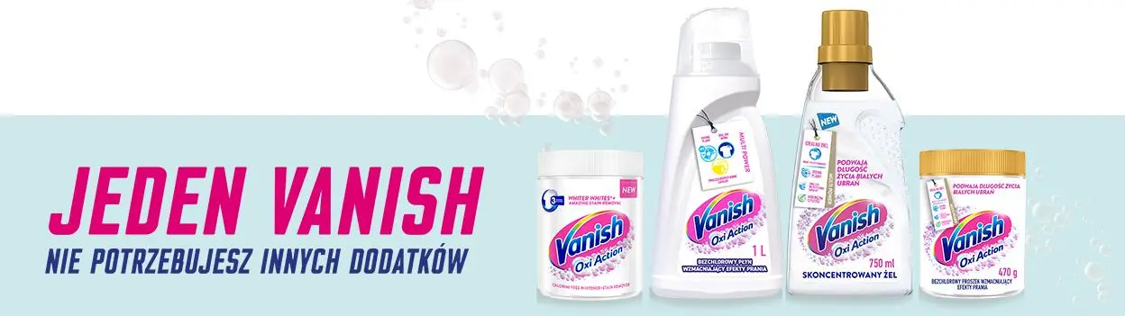 Odplamiacz Vanish Oxi Action White w żelu do białych tkanin 1l