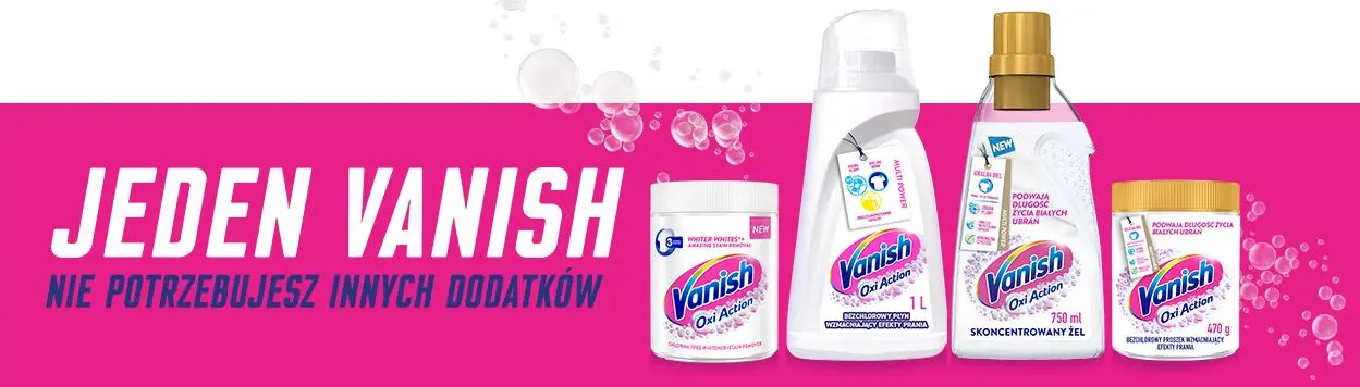 Odplamiacz Vanish Oxi Action White w żelu do białych tkanin 1l