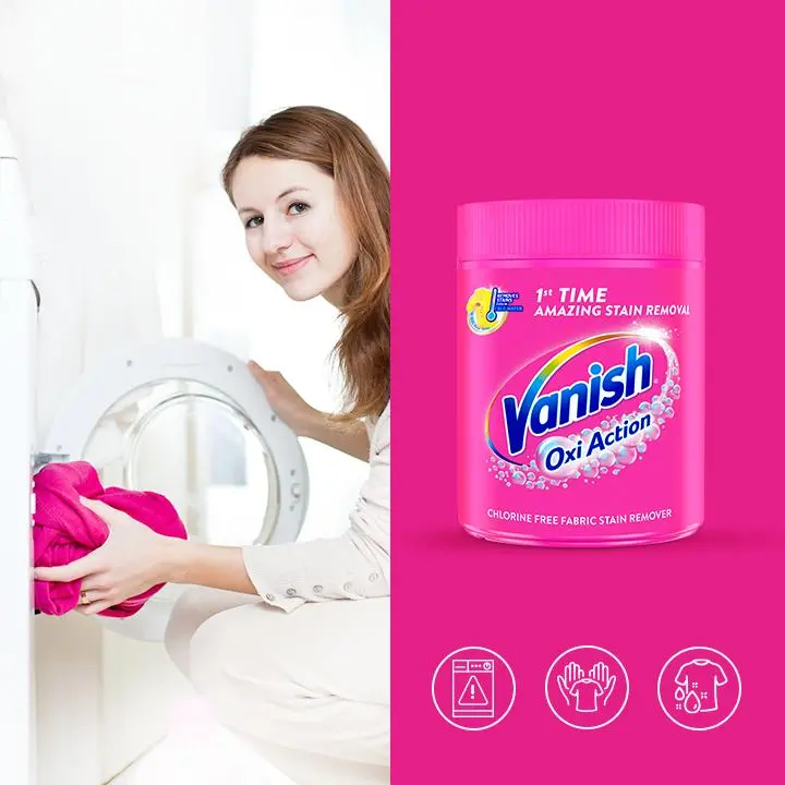 Odplamiacz Vanish Oxi Action Pink do koloru i bieli 470g