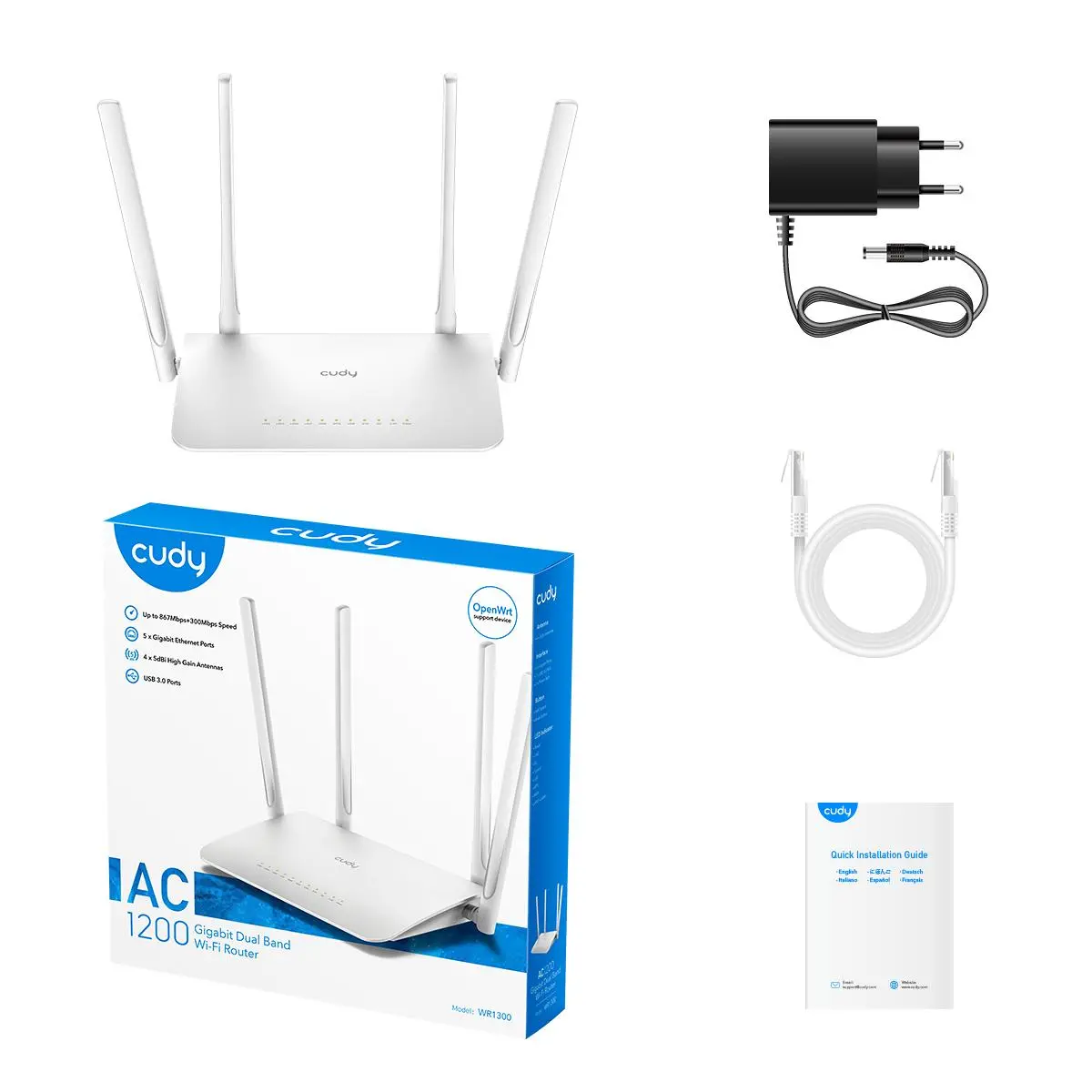 Router Cudy WR1300 AC1200 Biały