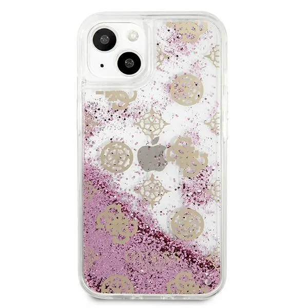 Etui Guess Peony Liquid Glitter GUHCP13SLGPEPI do iPhone 13 mini