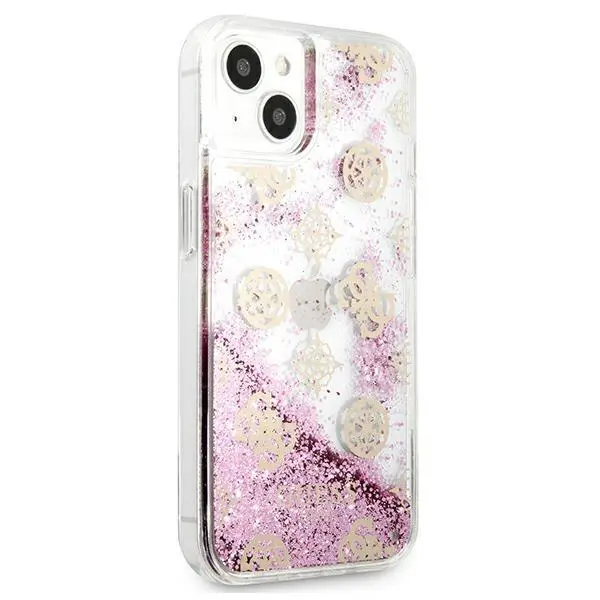 Etui Guess Peony Liquid Glitter GUHCP13SLGPEPI do iPhone 13 mini