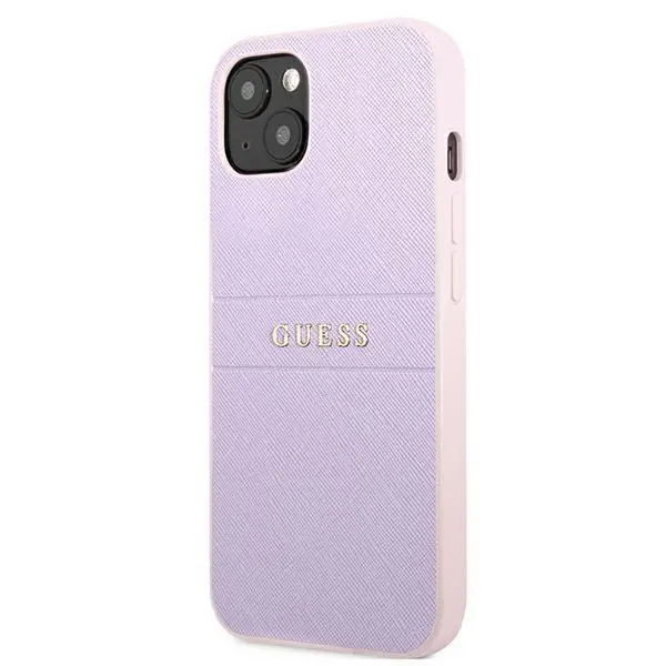 Etui Guess Saffiano Hot Stamp & Metal Logo GUHCP13SPSASBPU do iPhone 13 mini