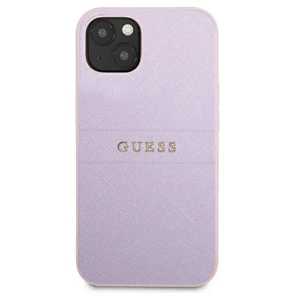 Etui Guess Saffiano Hot Stamp & Metal Logo GUHCP13SPSASBPU do iPhone 13 mini