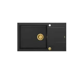 Кухонна мийка Quadron HCQE58650U7_PVDG1 P2O Evan 136 XL Granitowy Czarny мат/Золотий