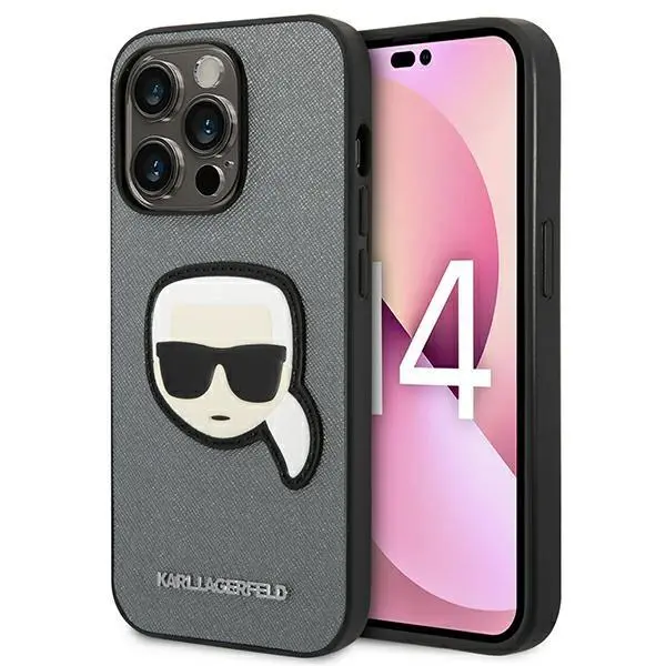 Karl Lagerfeld Saffiano Karl`s Head Patch KLHCP14XSAPKHG do iPhone 14 Pro Max