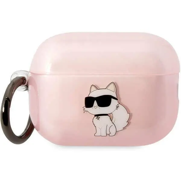 Etui na słuchawki Karl Lagerfeld Ikonik Choupette KLAP2HNCHTCP do AirPods Pro 2 Różowy