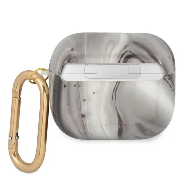 Etui na słuchawki Guess Marble Collection do AirPods 3 Czarno-biały