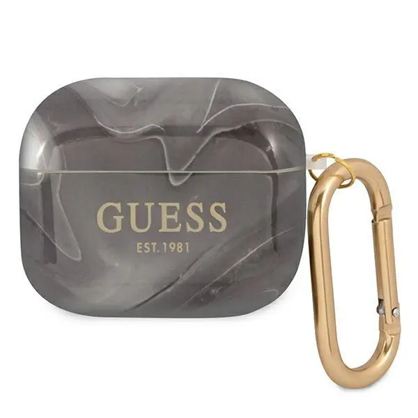 Etui na słuchawki Guess Marble Collection do AirPods 3 Czarno-biały