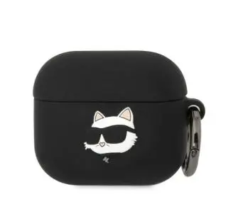 Etui na słuchawki Karl Lagerfeld Silicone Choupette Head 3D do AirPods 3 Czarny