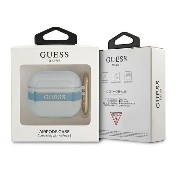 Etui na słuchawki Guess Strap Collection do AirPods 3 Niebieski