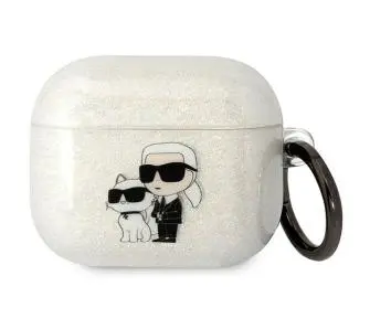 Etui na słuchawki Karl Lagerfeld Glitter Karl&Choupette do AirPods 3 Przezroczysty