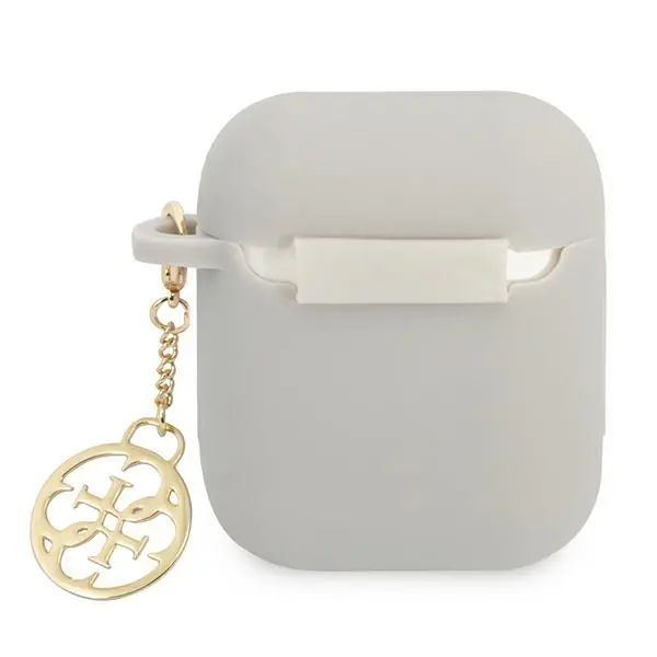 Etui na słuchawki Guess Silicone Charm 4G Collection do AirPods Szary