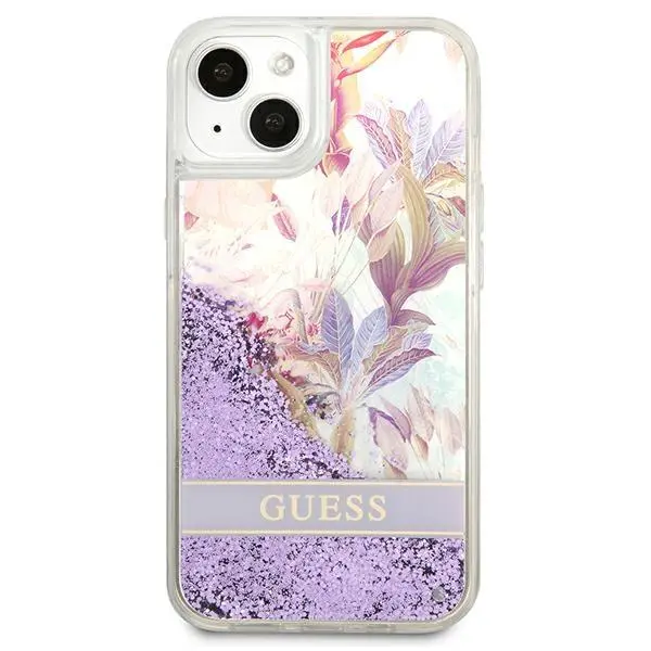 Etui Guess Flower Liquid Glitter GUHCP13SLFLSU do iPhone 13 mini