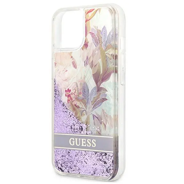 Etui Guess Flower Liquid Glitter GUHCP13SLFLSU do iPhone 13 mini