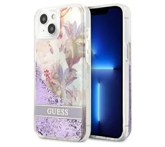 Etui Guess Flower Liquid Glitter GUHCP13SLFLSU do iPhone 13 mini
