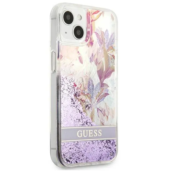 Etui Guess Flower Liquid Glitter GUHCP13SLFLSU do iPhone 13 mini