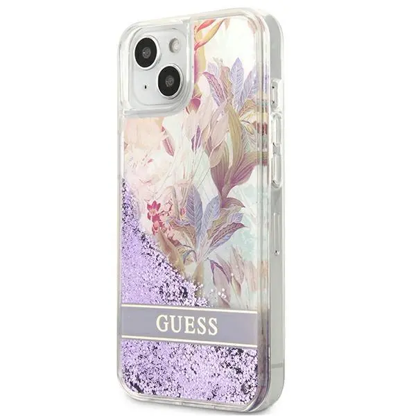 Etui Guess Flower Liquid Glitter GUHCP13SLFLSU do iPhone 13 mini