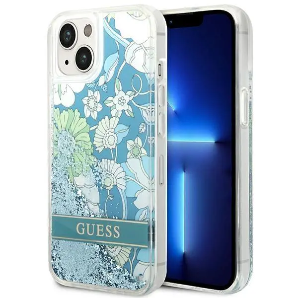Etui Guess Flower Liquid Glitter GUHCP14MLFLSN do iPhone 14 Plus