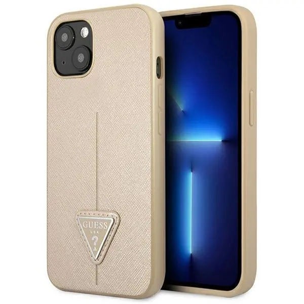 Etui Guess Saffiano Triangle Logo GUHCP13SPSATLE do iPhone 13 mini