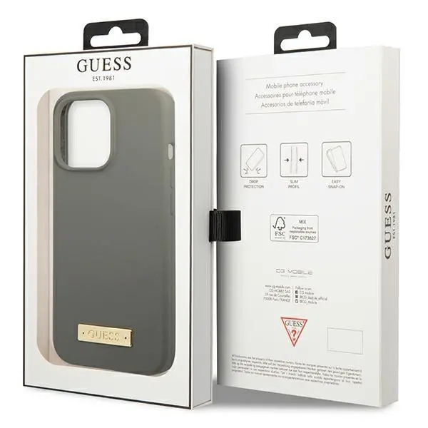 Etui Guess Silicone Logo Plate MagSafe GUHMP13XSPLG do iPhone 13 Pro Max