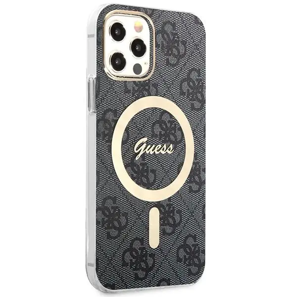 Zestaw Guess GUBPP12MH4EACSK ładowarka indukcyjna + etui 4G Print MagSafe do iPhone 12 Pro
