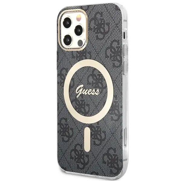 Zestaw Guess GUBPP12MH4EACSK ładowarka indukcyjna + etui 4G Print MagSafe do iPhone 12 Pro