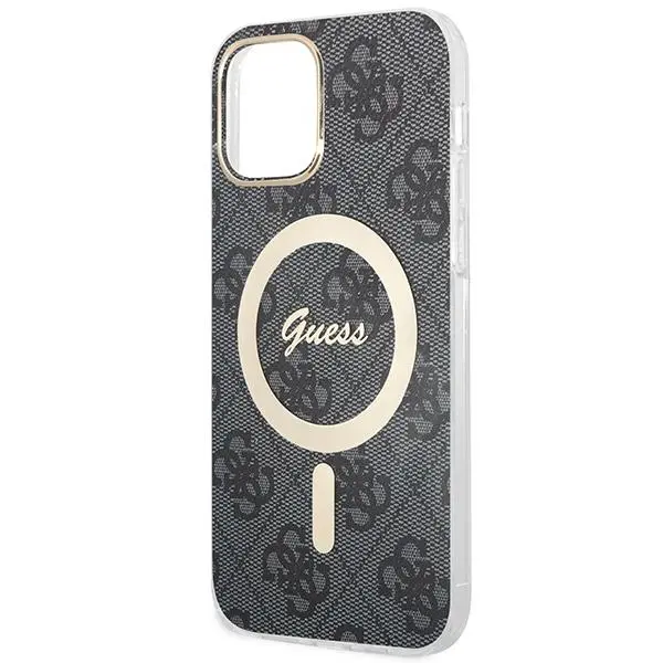 Zestaw Guess GUBPP12MH4EACSK ładowarka indukcyjna + etui 4G Print MagSafe do iPhone 12 Pro