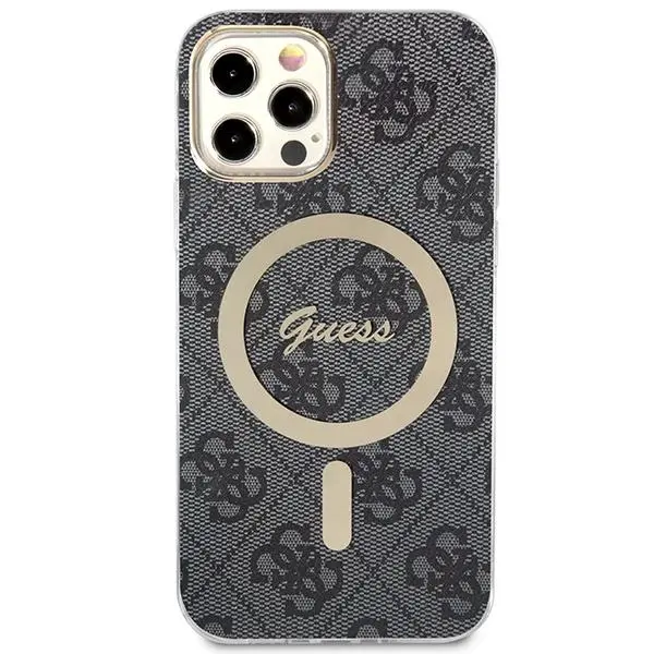 Zestaw Guess GUBPP12MH4EACSK ładowarka indukcyjna + etui 4G Print MagSafe do iPhone 12 Pro