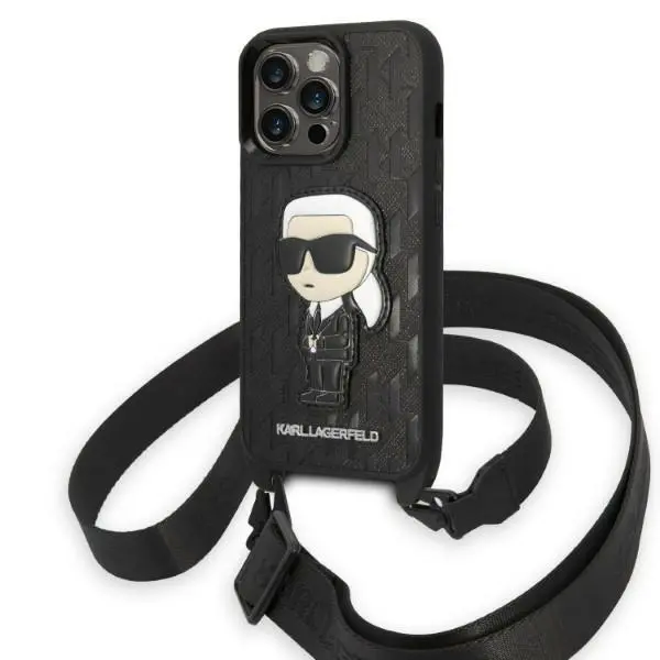 Etui Karl Lagerfeld Monogram Ikonik Patch KLHCP14LSTKMK do iPhone 14 Pro