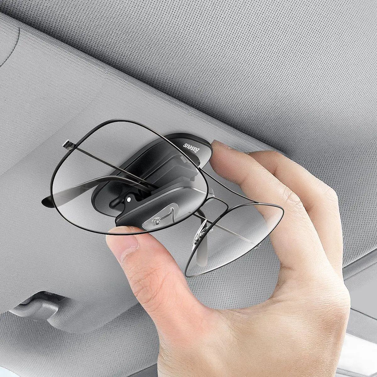 Uchwyt na okulary Baseus ACYJN-A01 Platinum na klej Czarny