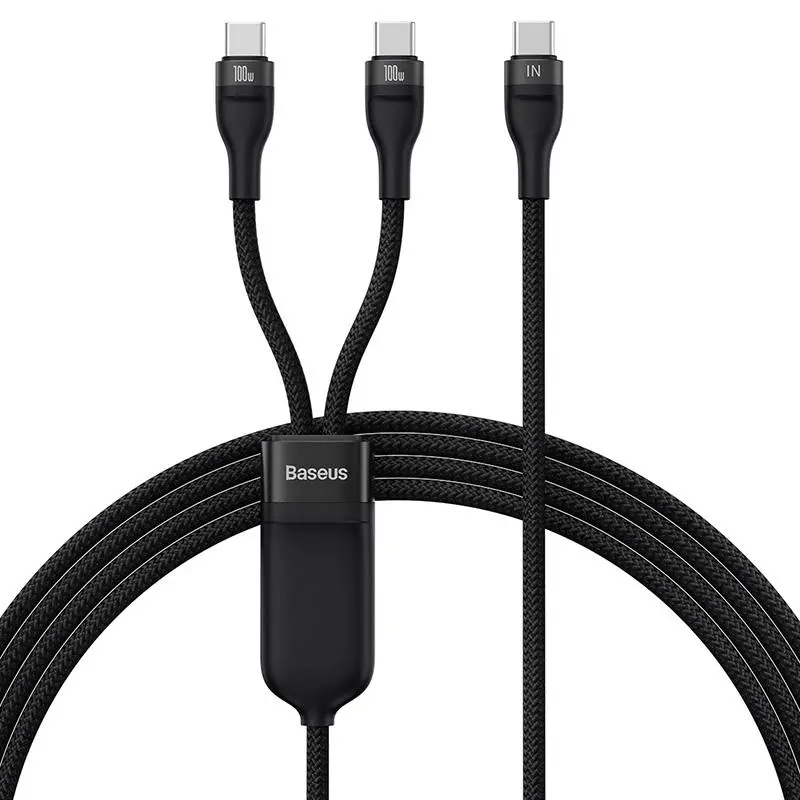 Kabel Baseus FLASH SERIES USB-C 2w1 2USB-C 1,5m Czarny
