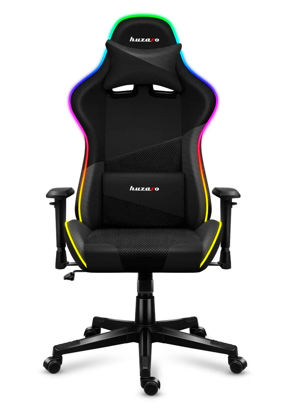 Fotel Huzaro Force 6.2 RGB LED Gamingowy do 130kg Tkanina Czarny