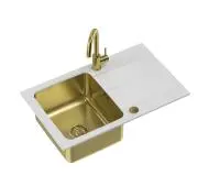 Quadron FUS_M7848BIPVDG1_3323502_PVDBSG1 Michael 111 Fusion Biały/złoty + bateria Naomi Złoty