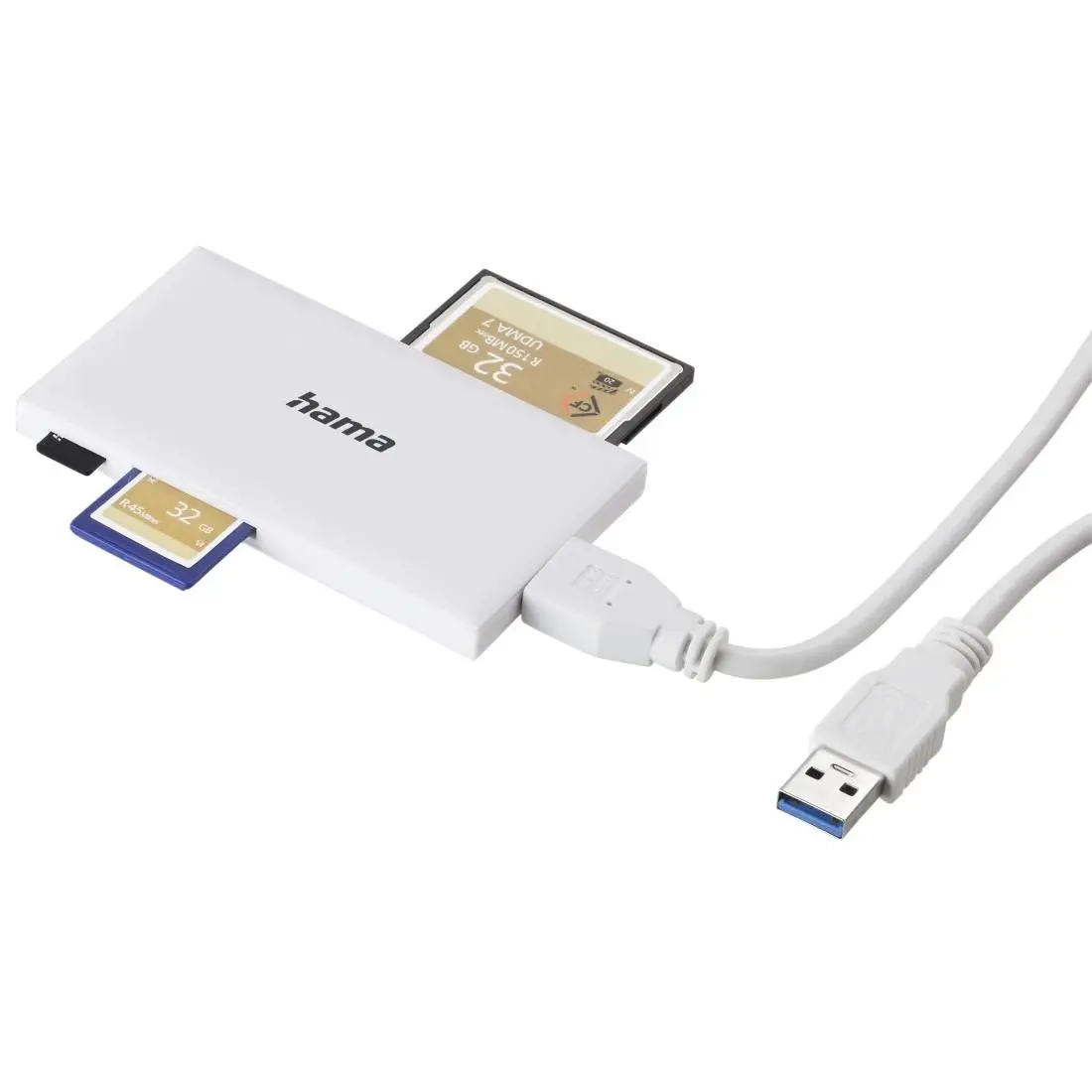 Czytnik kart Hama Multi USB 3.0 SD/mSD/CF/MS  Biały